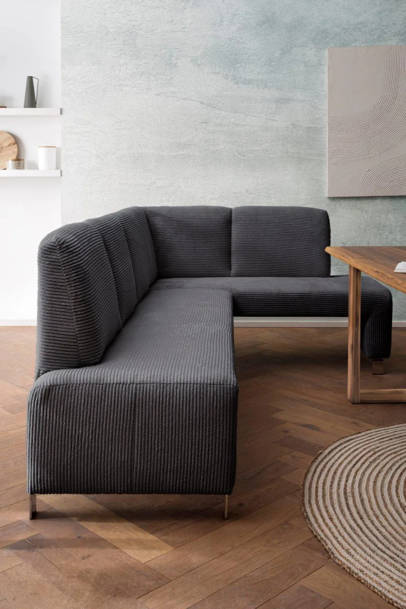 Eckbank Cord Anthrazit 244x157 cm Esszimmer D&D Hamm - Bild 5