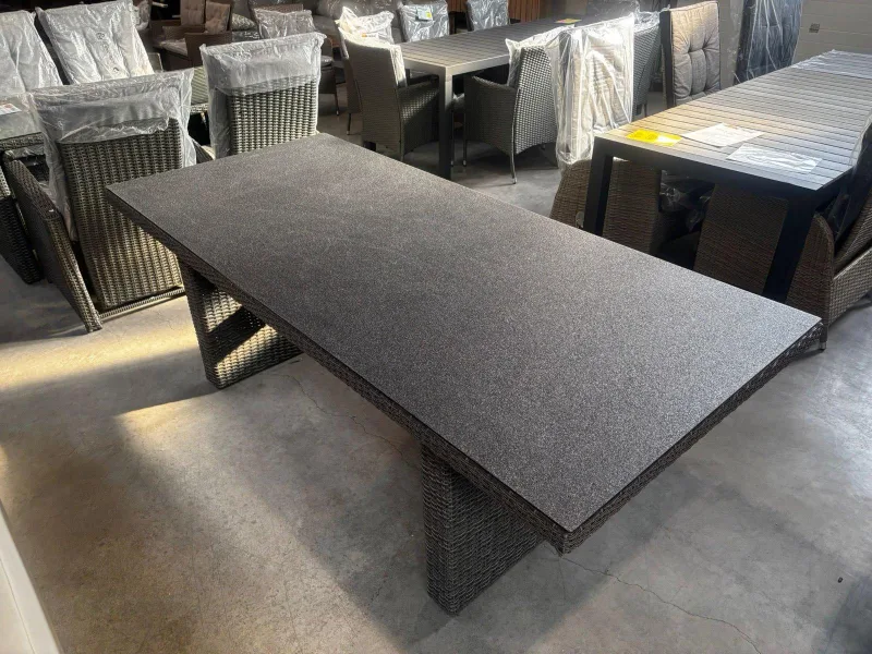 Gartentisch Polyrattan Spraystone-Optik 224x100 cm