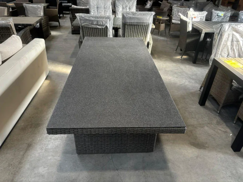 Gartentisch Polyrattan Spraystone-Optik 224x100 cm - Bild 4