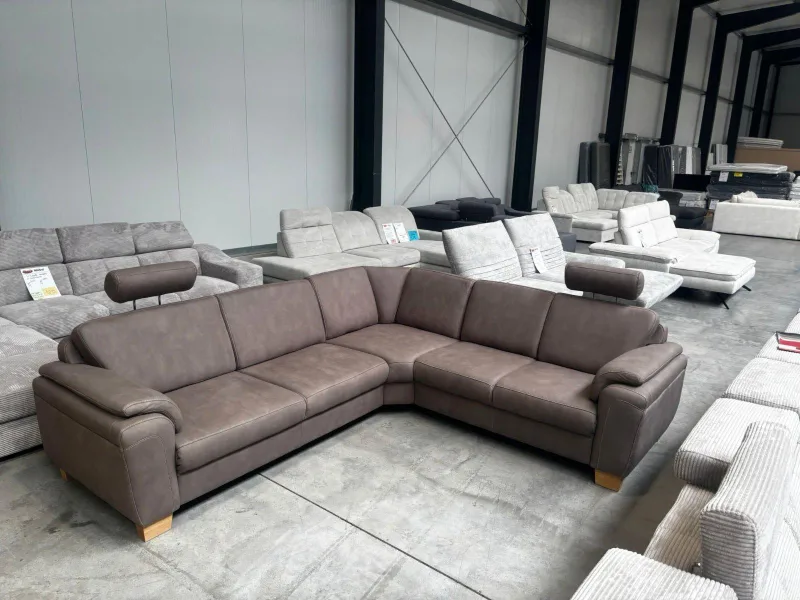 Ecksofa Zehdenick Nougat Federkern Relaxfunktion