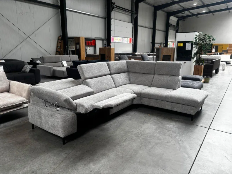 Ecksofa Zehdenick ecru-grau elektrisch relaxen - Bild 5