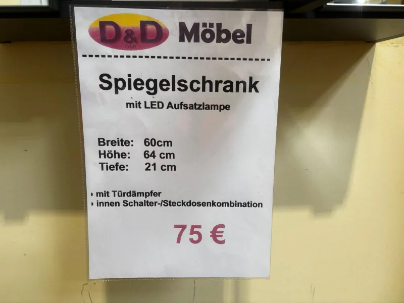Spiegelschrank LED Grafit 60x21x64 cm - Bild 3