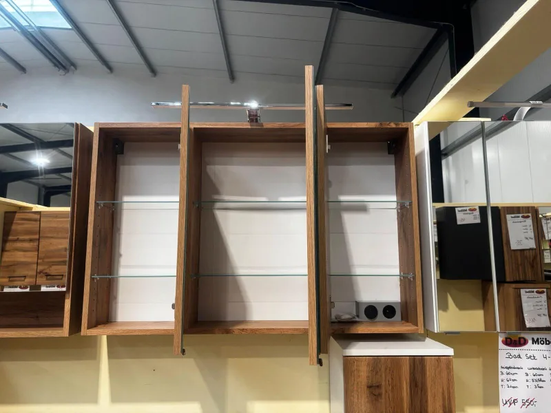 Spiegelschrank Wotaneiche 100x21x64 cm mit LED - Bild 2