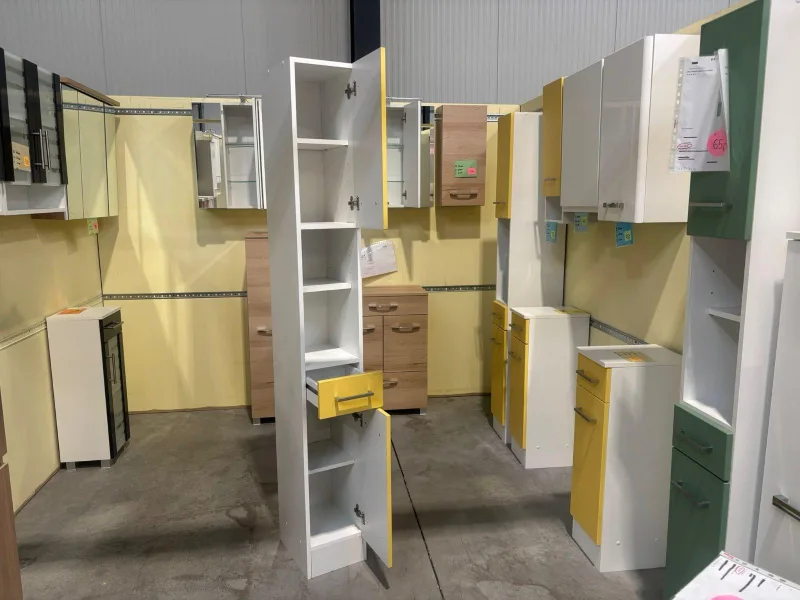 Bad-Hochschrank weiß/gelb matt 25x34x190 cm - Bild 2