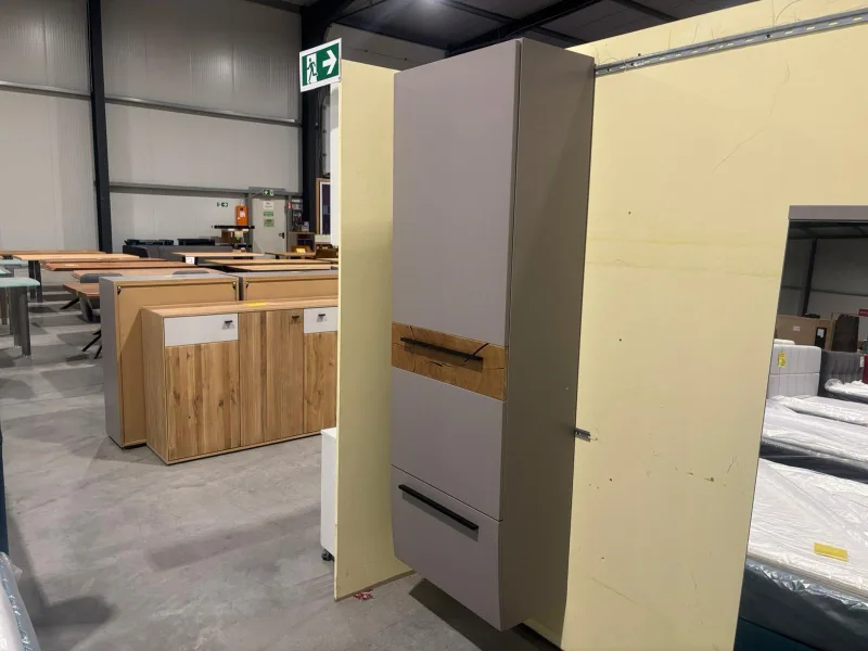 Hänge-Garderobenschrank Grau/Wildeiche 60x35x183cm