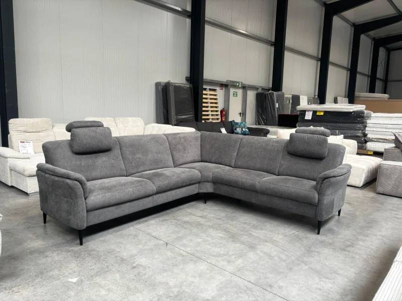 Ecksofa Polipol Federkern Webstoff Grau ca. 270x185 cm - Bild 2