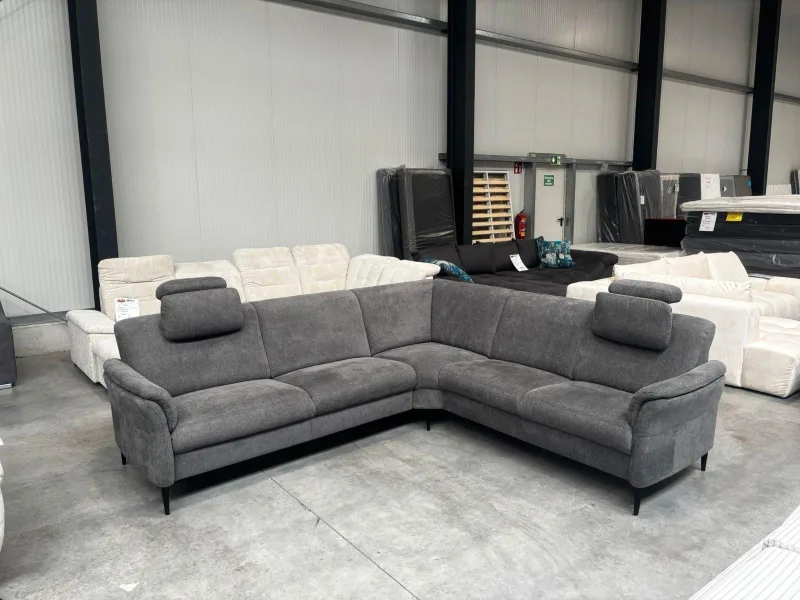 Ecksofa Polipol Federkern Webstoff Grau ca. 270x185 cm - Bild 4
