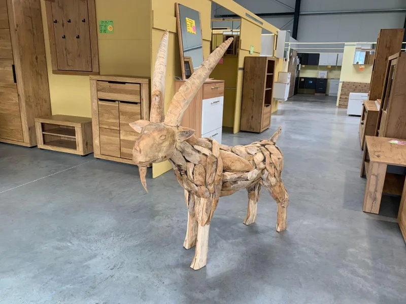 Deko-Figur Ziegenbock Teakholz 125x40x136 cm - Bild 3