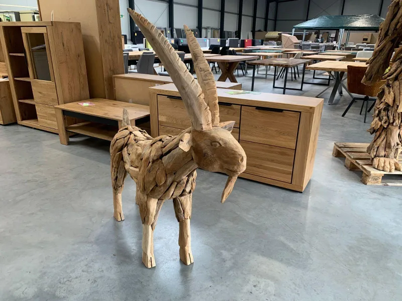 Deko-Figur Ziegenbock Teakholz 125x40x136 cm - Bild 5