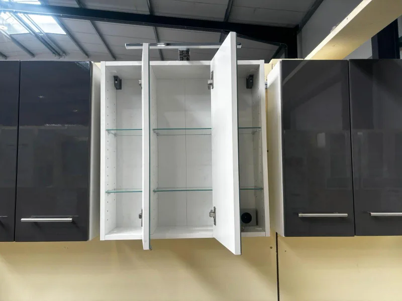 Spiegelschrank Weiß 60x21x64 cm mit LED-Beleuchtung - Bild 2