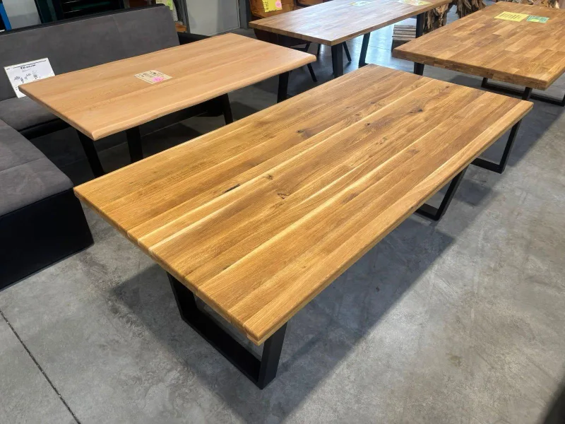 Esstisch Eiche massiv 200x100cm mit Metallgestell