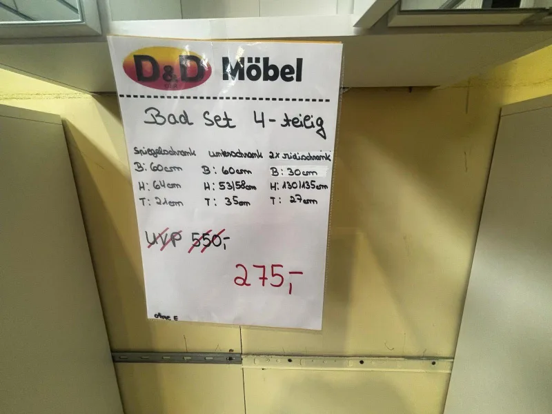 4-teilige Badmöbel-Garnitur Weiß/Wotaneiche - Bild 3