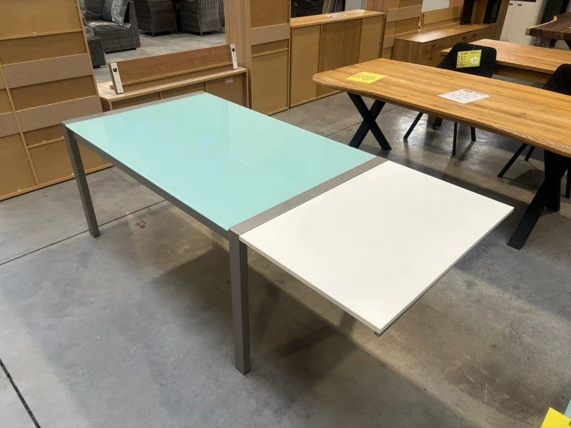 Auszieh-Esstisch Milchglas 152x95 cm, ausziehbar 213 cm - Bild 3