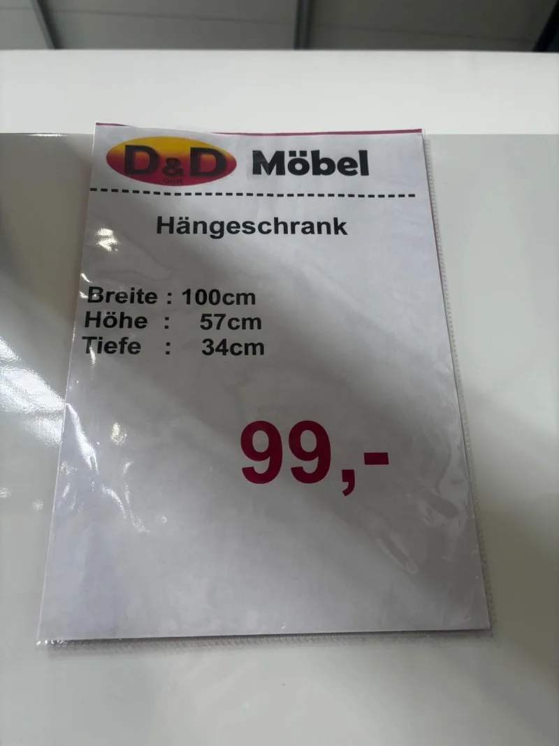 Küchen-Hängeschrank Weiß Hochglanz 100x34x57 cm - Bild 3