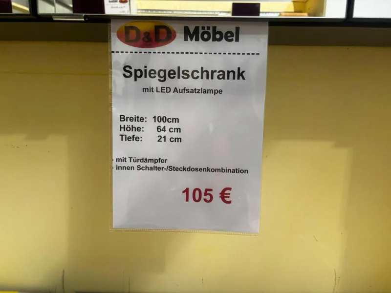 Spiegelschrank LED grau 100x21x64 cm Badmöbel Hamm - Bild 3