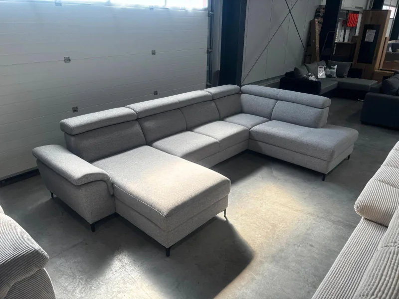 Schlafsofa L-Form Grau mit Bettkasten 230x165cm