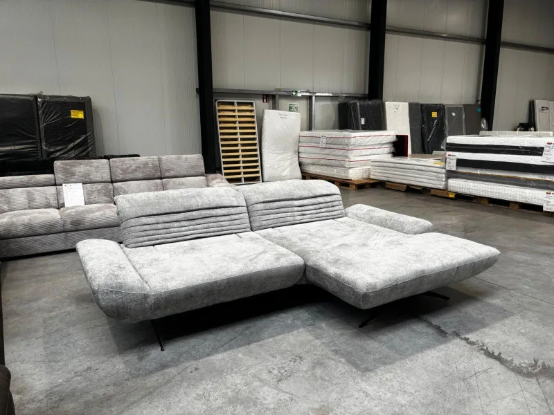 Ecksofa Chenille Grau mit XL Récamiere 2 Sitztiefen - Bild 5