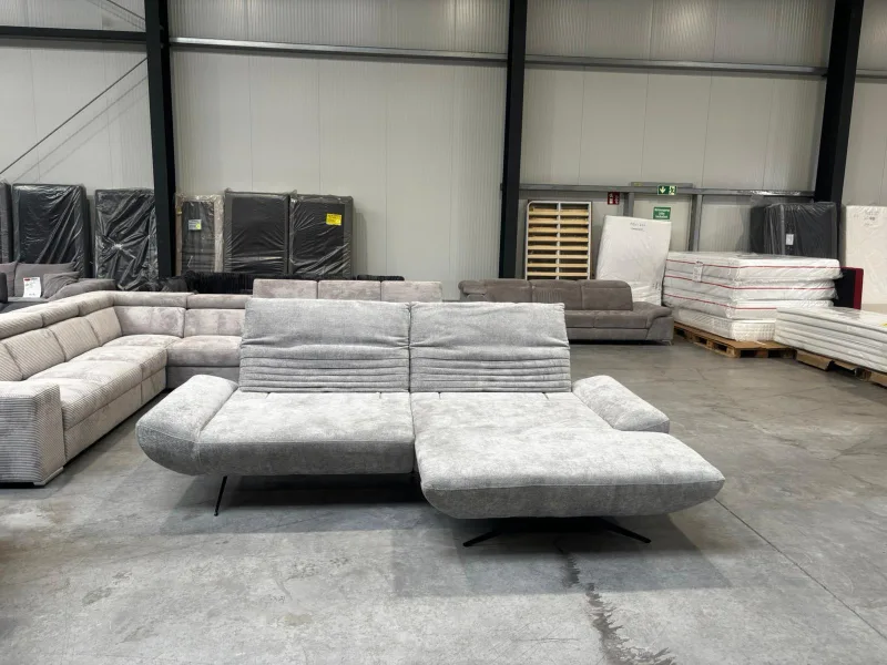 Ecksofa Chenille Grau mit XL Récamiere 2 Sitztiefen - Bild 8