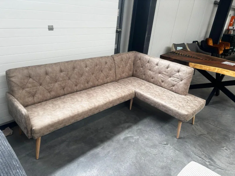 Eckbank Microfaser Cappuccino 236x158x90 cm