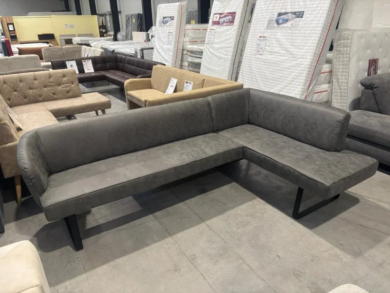 Eckbank Anthrazit Leder-Optik 249x175 cm - Bild 3