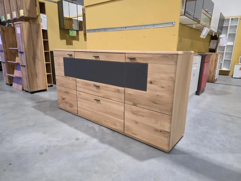 Sideboard Alteiche bianco 180x44x91 cm teilmassiv