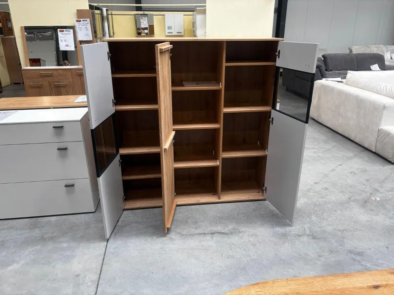 Highboard Asteiche massiv 138x38x146 cm D&D Möbel - Bild 2