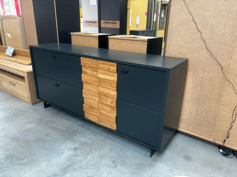 Sideboard Eiche Grau 186x47x88 cm
