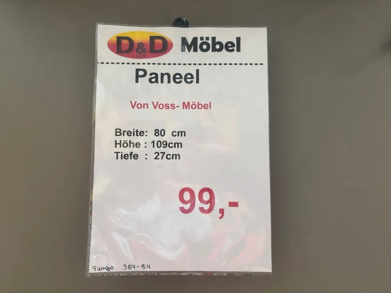 Garderobenpaneel VOSS 80x27x109cm Lach Fango matt - Bild 3