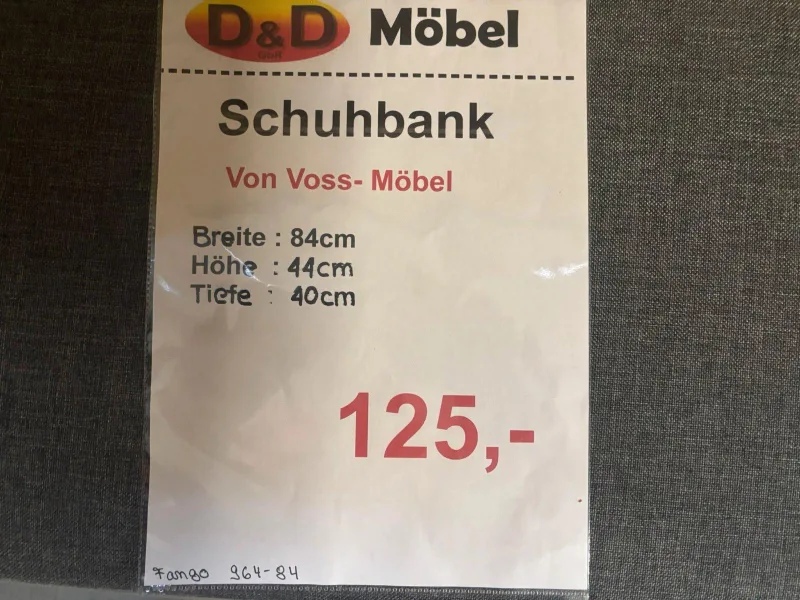 Schuhbank Lack matt 84x40x44cm - Bild 3