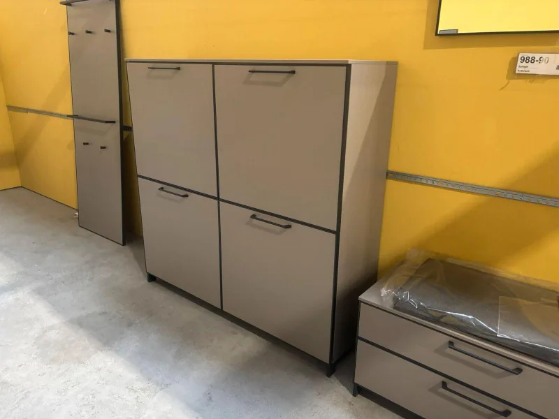 XXL Schuhschrank Voss Möbel 125x36x123 Fango-Anthrazit