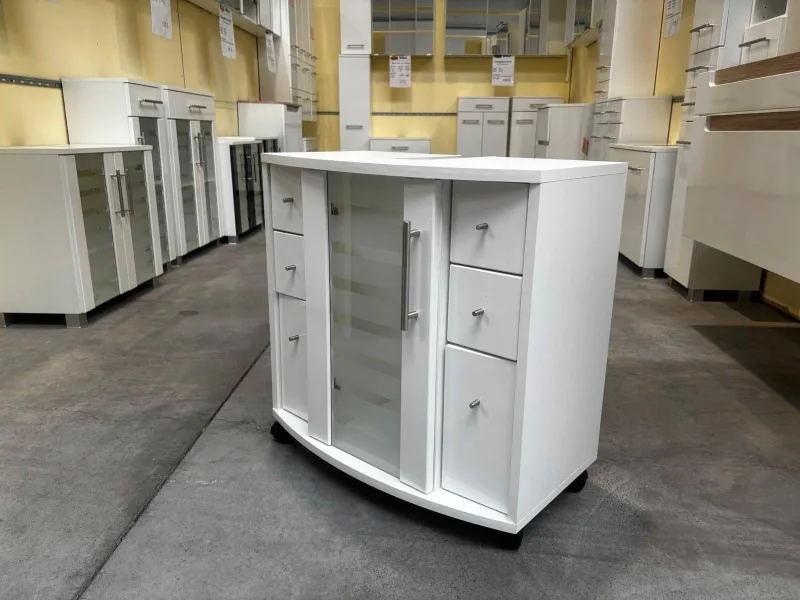Waschbeckenunterschrank Weiß Hochglanz 60x35x60 cm