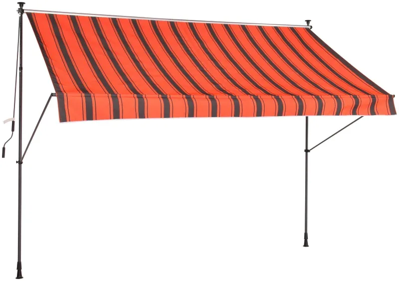 Klemmmarkise orange-braun 300x150 cm Aluminium/Stahl