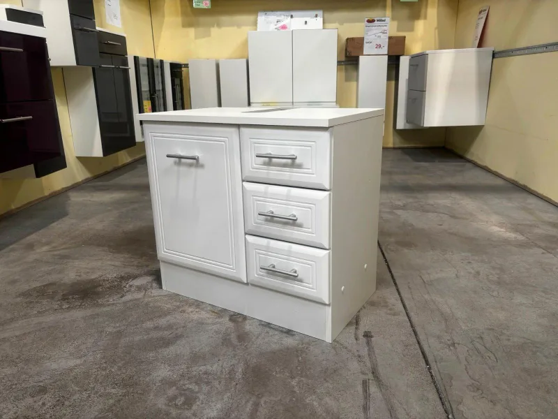 Waschbeckenunterschrank 60cm weiß Hochglanz Bad Hamm