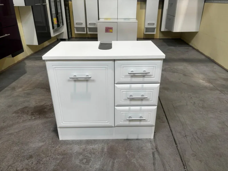 Waschbeckenunterschrank 60cm weiß Hochglanz Bad Hamm - Bild 4