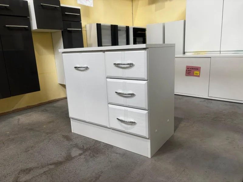 Waschbeckenunterschrank weiß Holzoptik 60x35x56cm