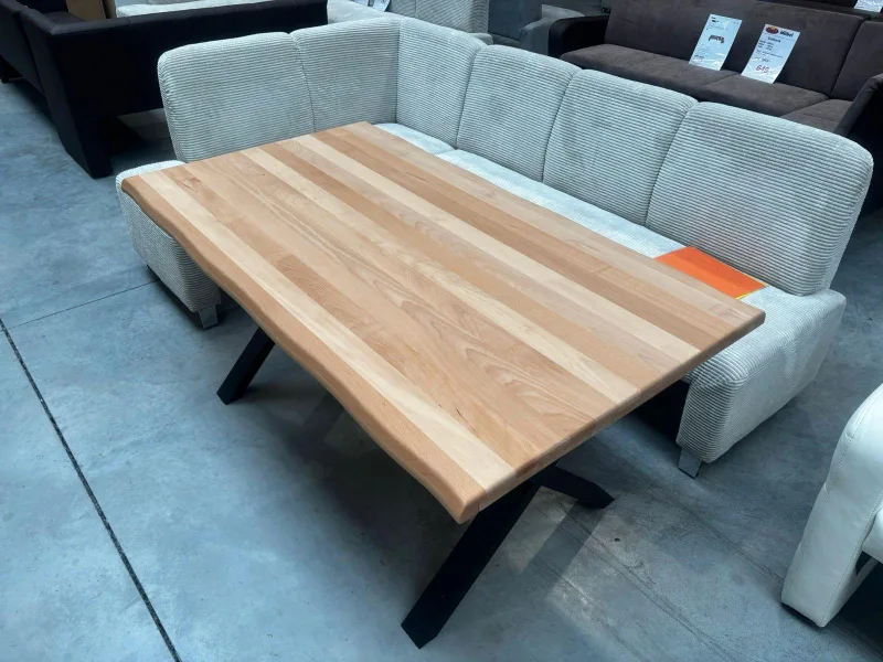 Esstisch Baumkante Buche massiv 160x90 cm