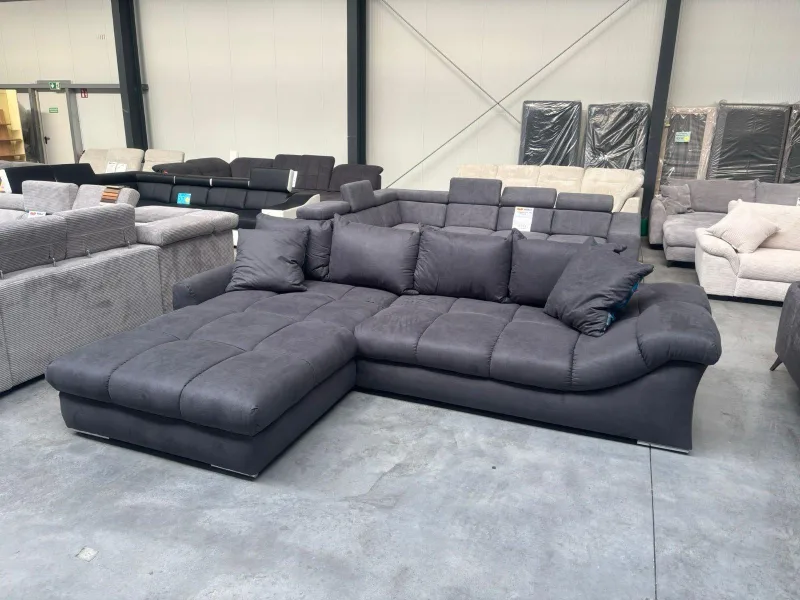 Ecksofa Alcantara Grau 230x335 cm