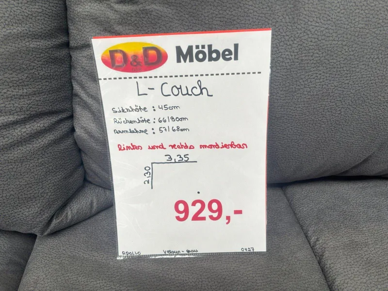 Ecksofa Alcantara Grau 230x335 cm - Bild 3