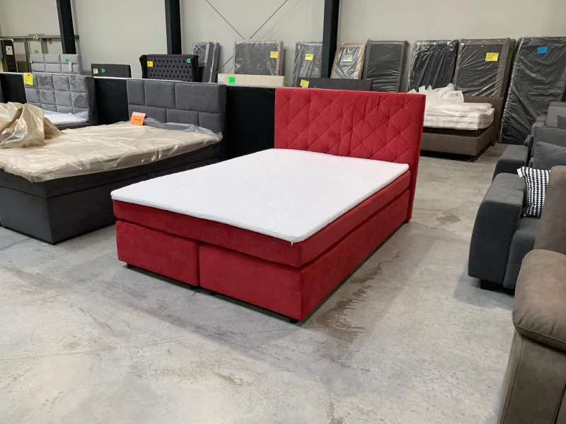 Boxspringbett Webstoff Rot 140x200 cm