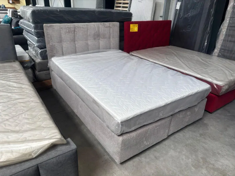 Boxspringbett Cord Grau 140x200 cm