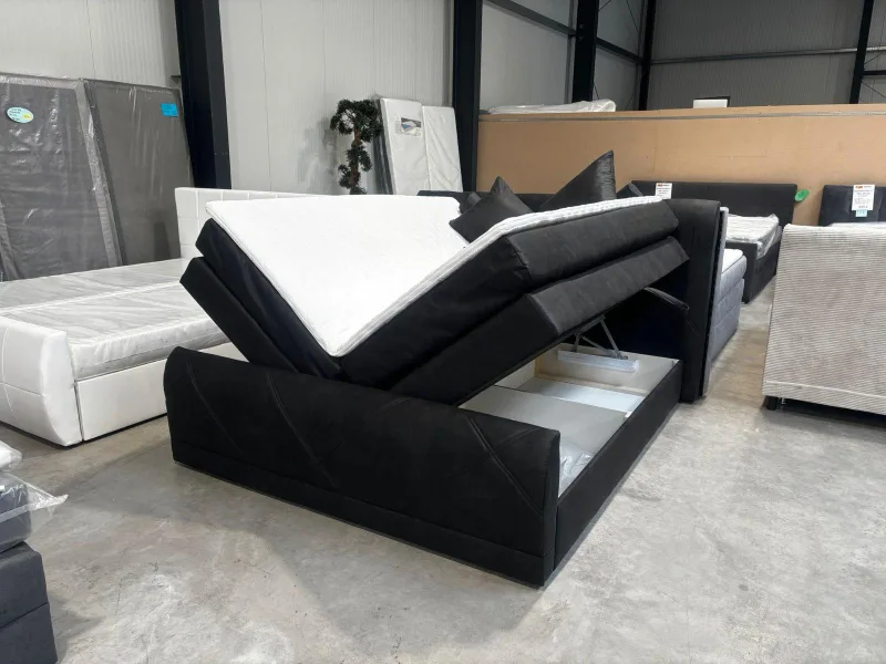 Boxspringbett Velours Schwarz 180x200 cm - Bild 2