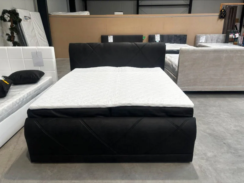 Boxspringbett Velours Schwarz 180x200 cm - Bild 6