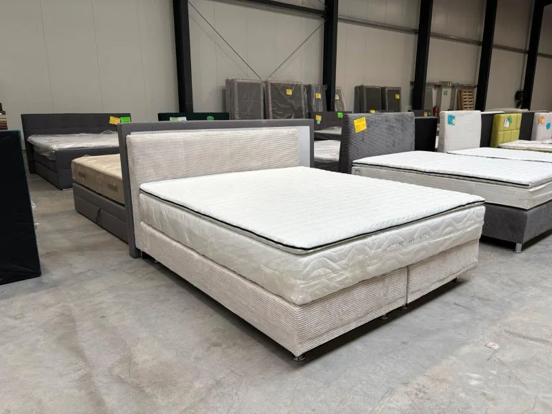 Boxspringbett Cord Beige 180x200 cm inkl. Topper