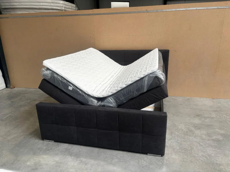 Boxspringbett Velour Anthrazit 180x200 mit Bettkasten - Bild 2