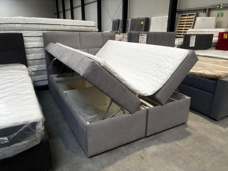 Boxspringbett 140x200 Grau mit 2 Bettkästen - Bild 2