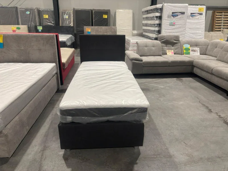 Boxspringbett Anthrazit 90x200 cm mit Topper - Bild 2