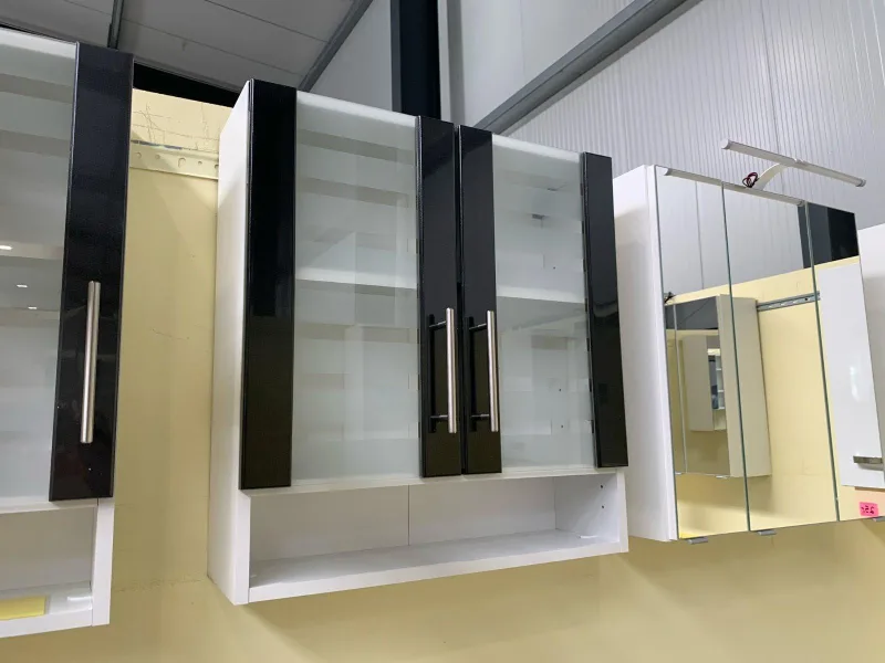 Bad-Hängeschrank weiß anthrazit Hochglanz 60x21x64 cm
