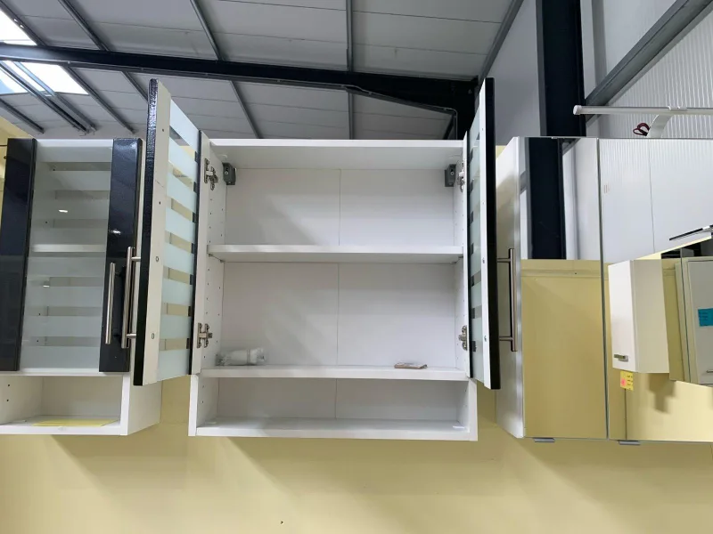 Bad-Hängeschrank weiß anthrazit Hochglanz 60x21x64 cm - Bild 2