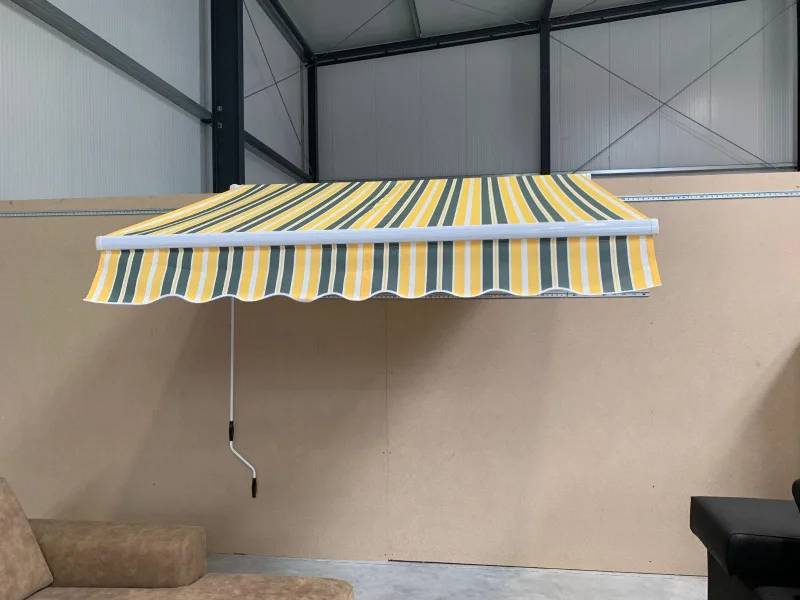 Gelenkarm-Markise Polyester gelb-grau 195x150 cm