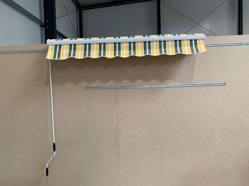 Gelenkarm-Markise Polyester gelb-grau 195x150 cm - Bild 7